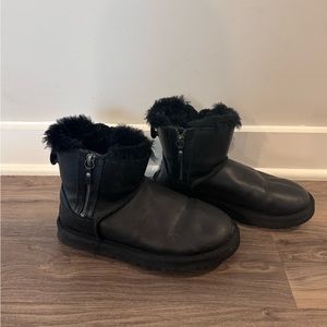 UGG Black Leather Mini Size 5